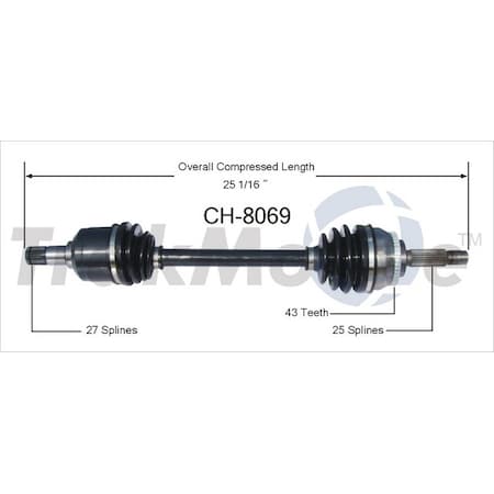 Surtrack Axle Cv Axle Shaft, Ch-8069 CH-8069